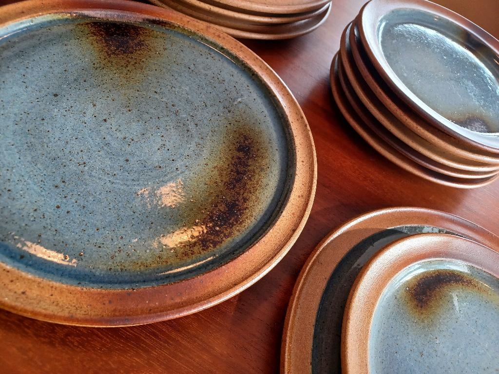 Assiettes vintage grès émaillé vaisselle, Ophalen