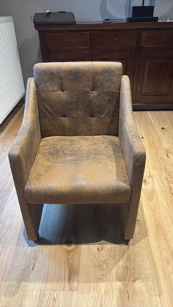 8 eetkamerstoelen clubzeteltjes, Ophalen, Overige materialen, Bruin, Vijf, Zes of meer stoelen