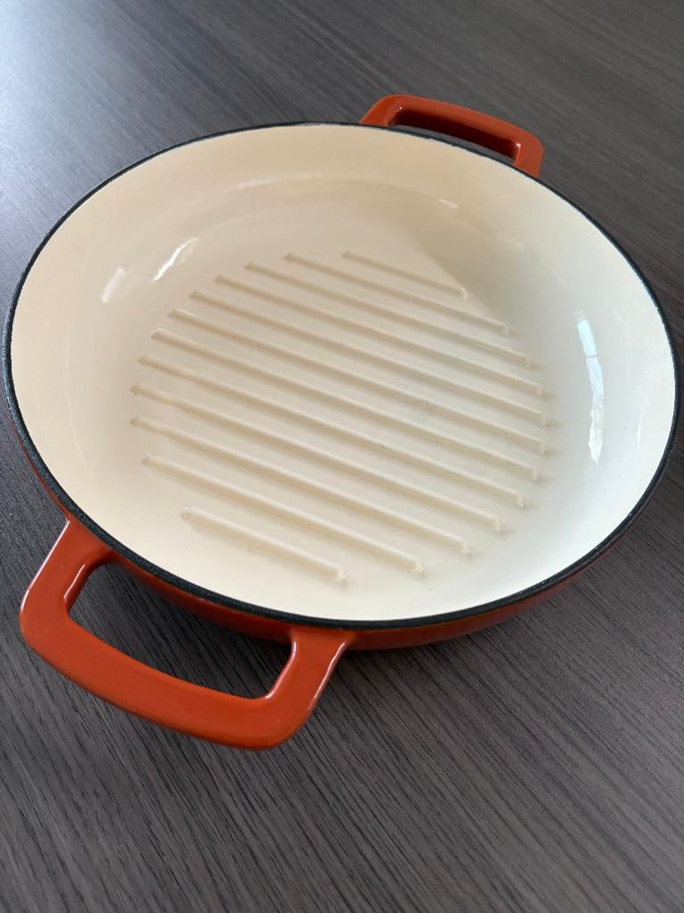 Grillpan Gietijzer Geëmailleerd, Ophalen, Gietijzer, Nieuw, Keramische plaat