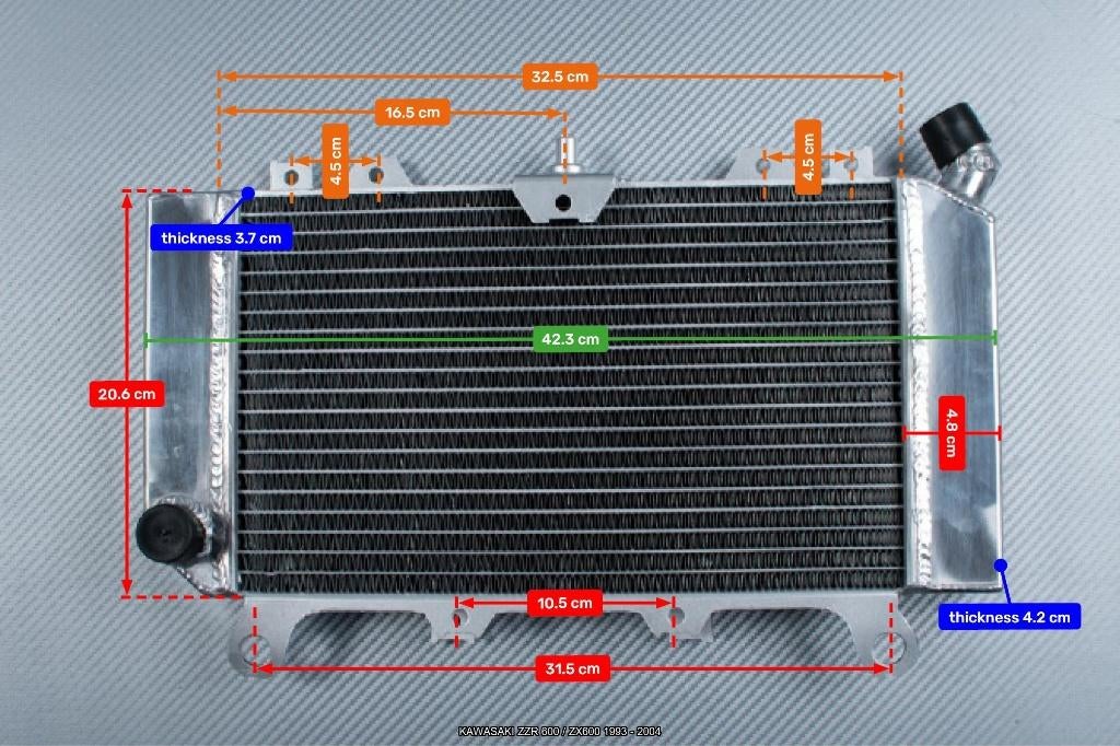 Radiateur Koeler AVDB KAWASAKI ZZR 600 / ZX600 1993 - 2004, Ophalen of Verzenden, Nieuw