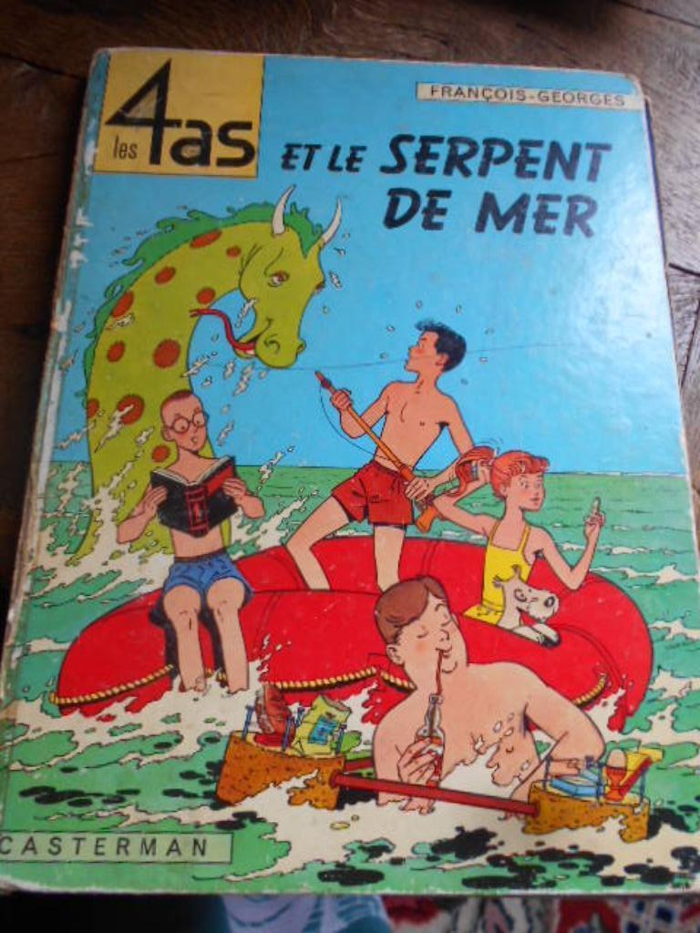 1964, Casterman, les 4 as et le serpent de mer, Livres, BD, Enlèvement ou Envoi, Une BD, Utilisé, Francois georges