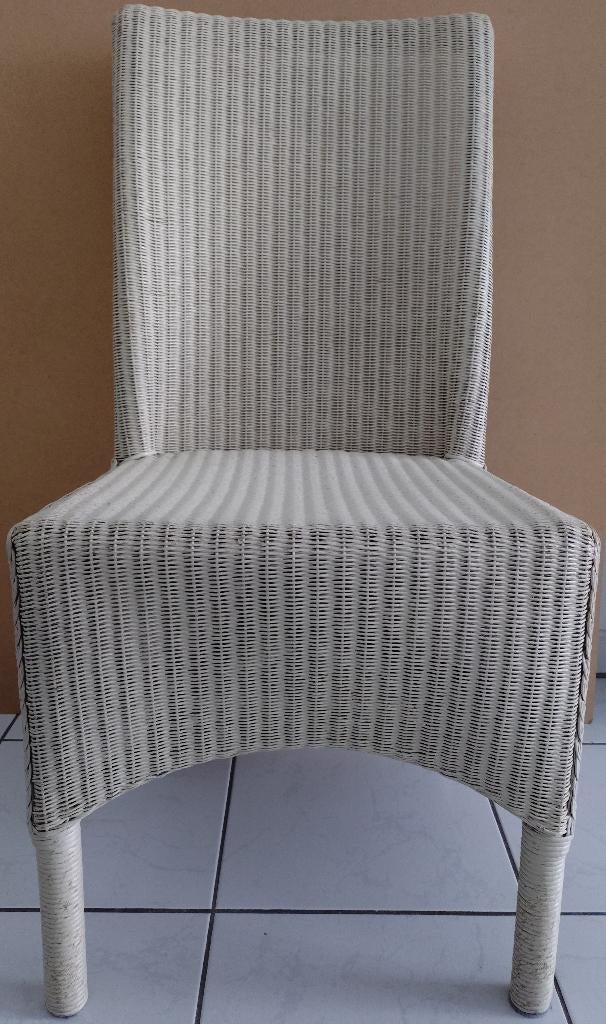 6 chaises de salle à manger Lloyd Loom en couleur blanche, Maison & Meubles, Chaises, Utilisé, Cinq, Six Chaises ou plus, Bois