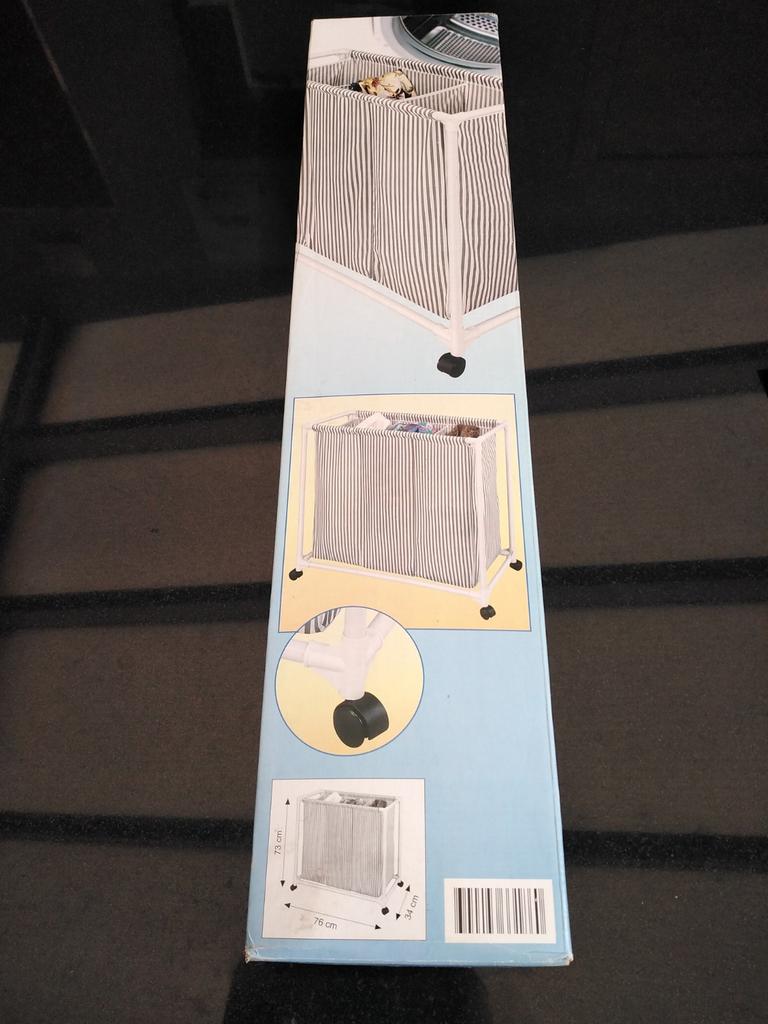 Wasmand met 3 vakken op wielen NIEUW, Ophalen, Nieuw