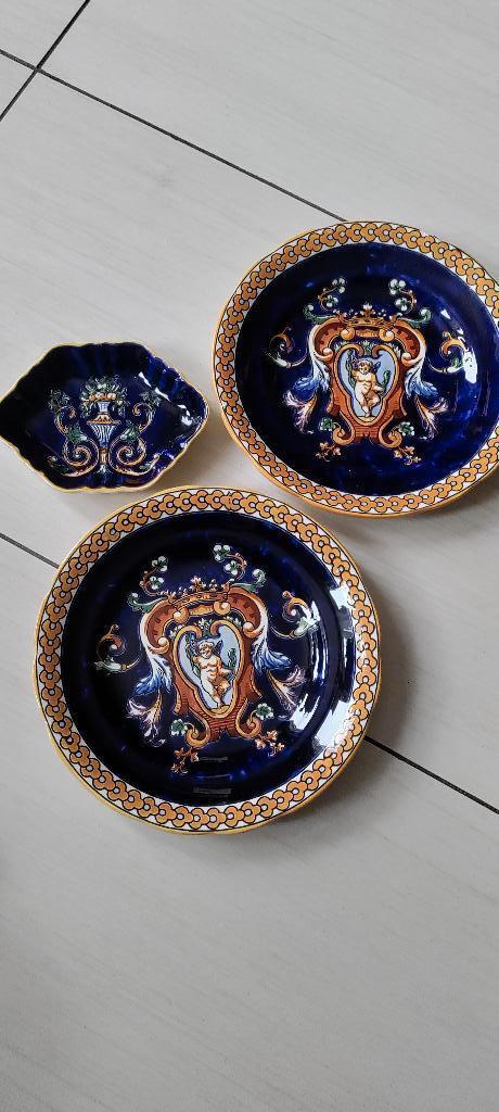 3 Faïences de GIEN, Antiquités & Art, Antiquités | Céramique & Poterie, Enlèvement