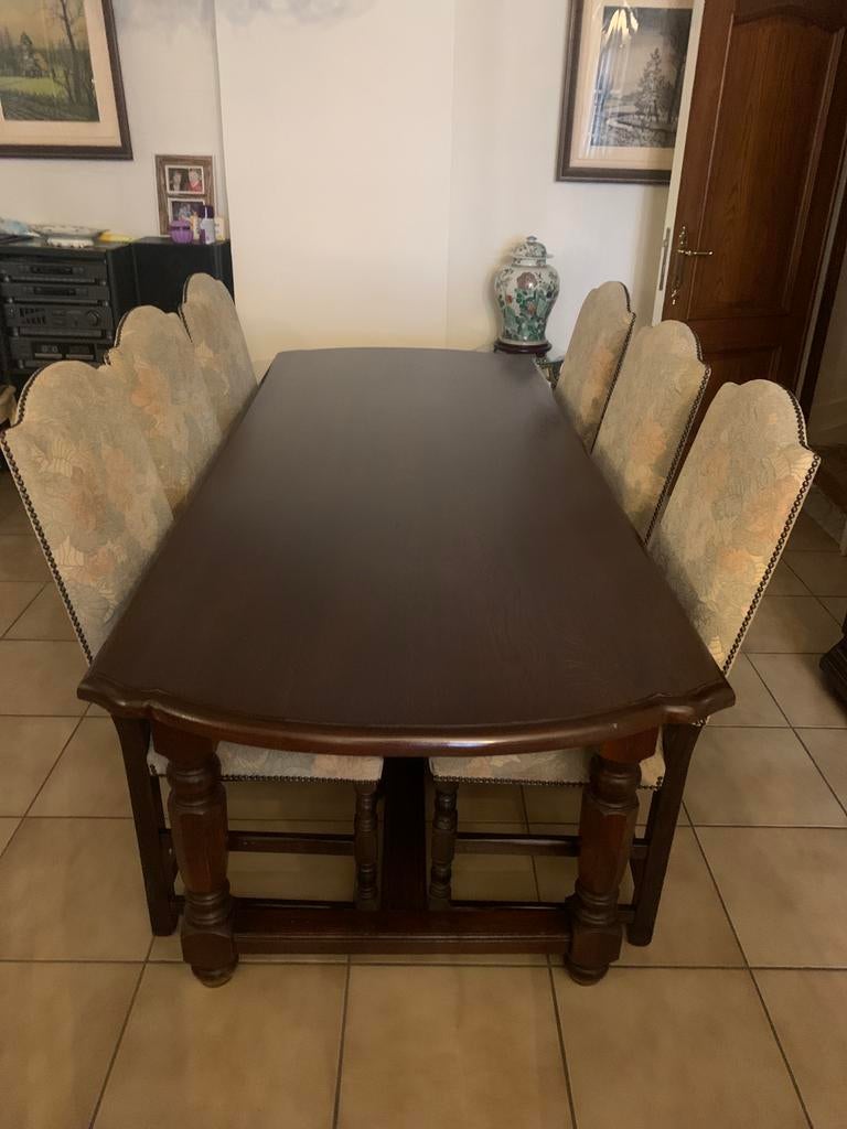 Massieve eiken eetkamer, Huis en Inrichting, Complete eetkamers, Ophalen, Zo goed als nieuw