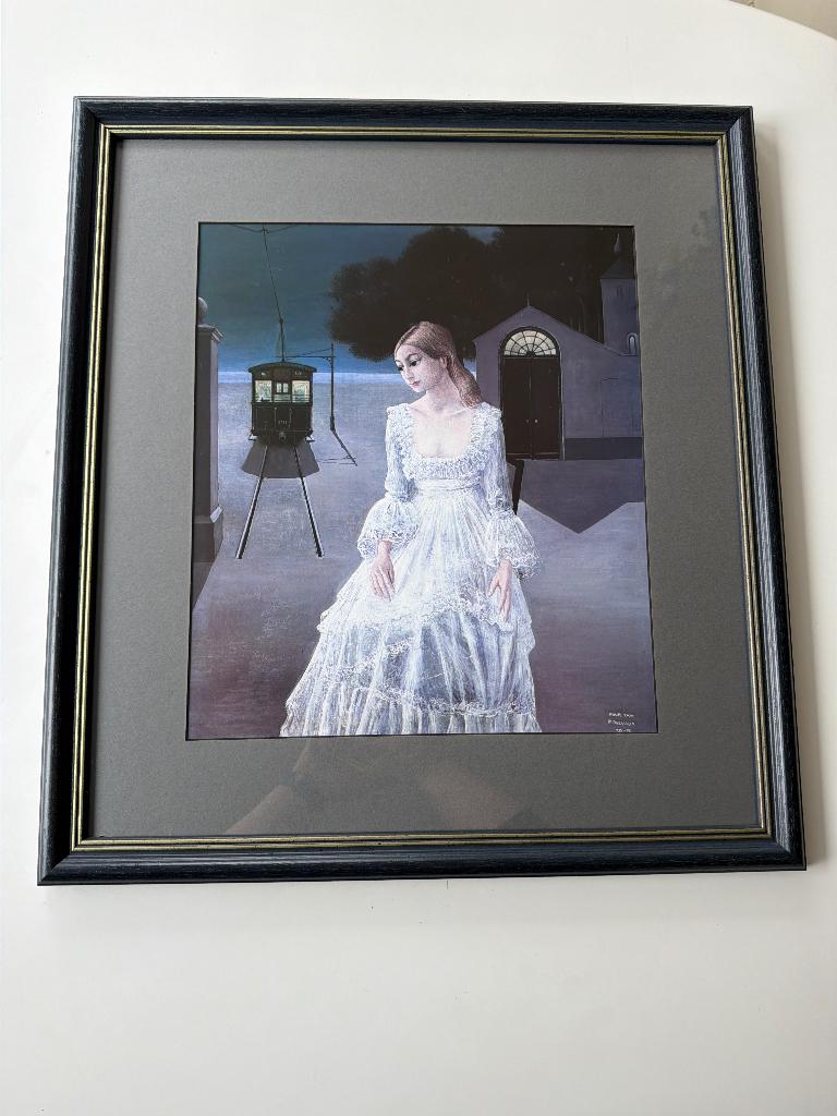 2 Delvaux poster in kader, Antiquités & Art, Art | Peinture | Classique, Enlèvement