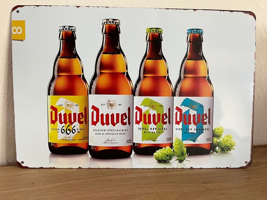 Metalen plaat van Duvel, Ophalen of Verzenden, Zo goed als nieuw