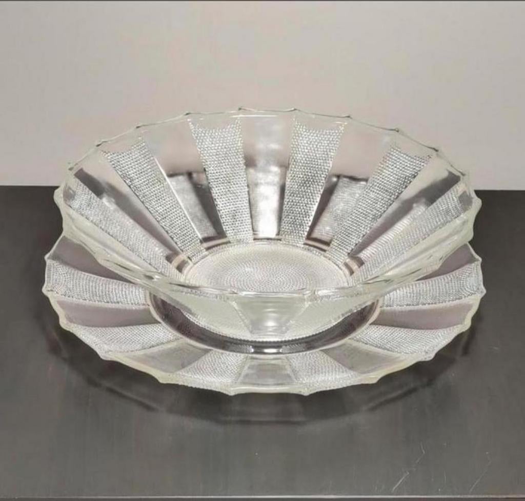 Art-déco coupe met onderschotel, Ophalen of Verzenden