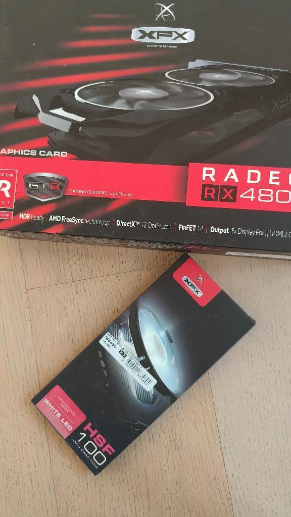 RX480 + white led fans, Computers en Software, Videokaarten, Gebruikt, AMD, Ophalen of Verzenden, GDDR5