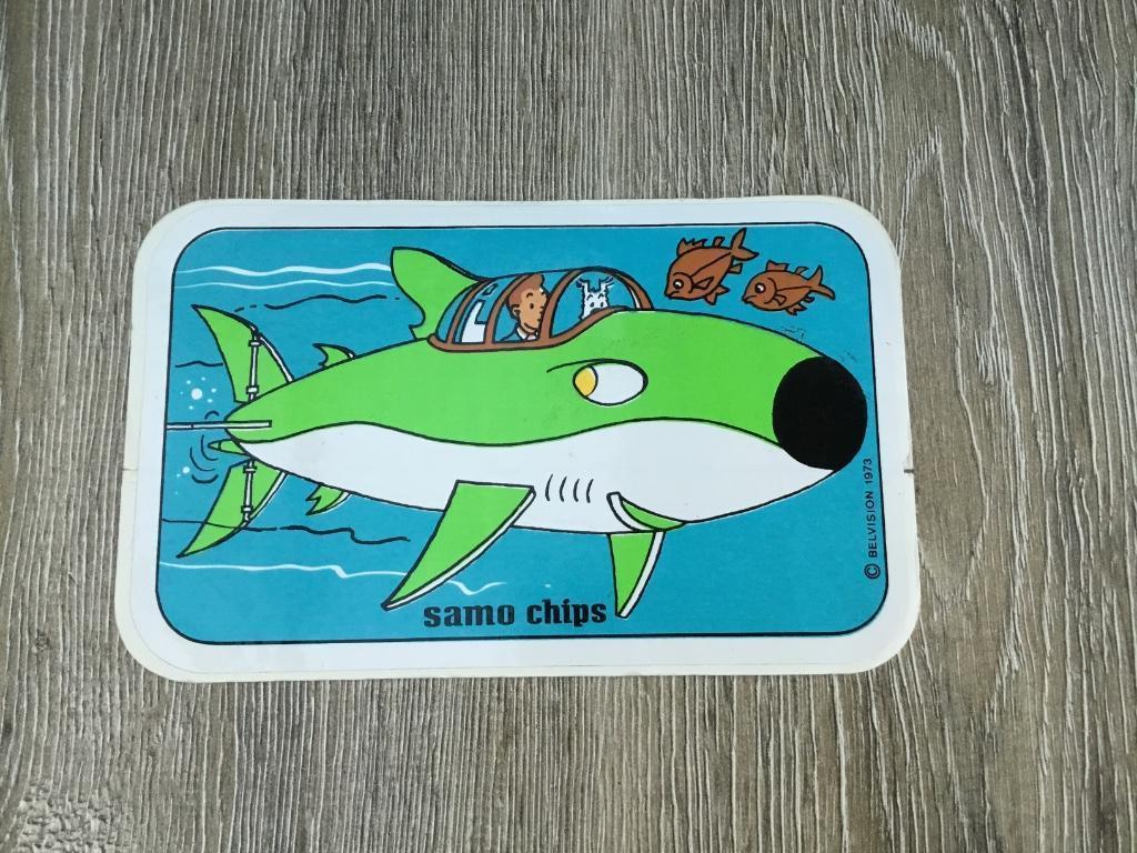 Kuifje sticker Samo Chips 5, Collections, Envoi, Bande dessinée ou Dessin animé