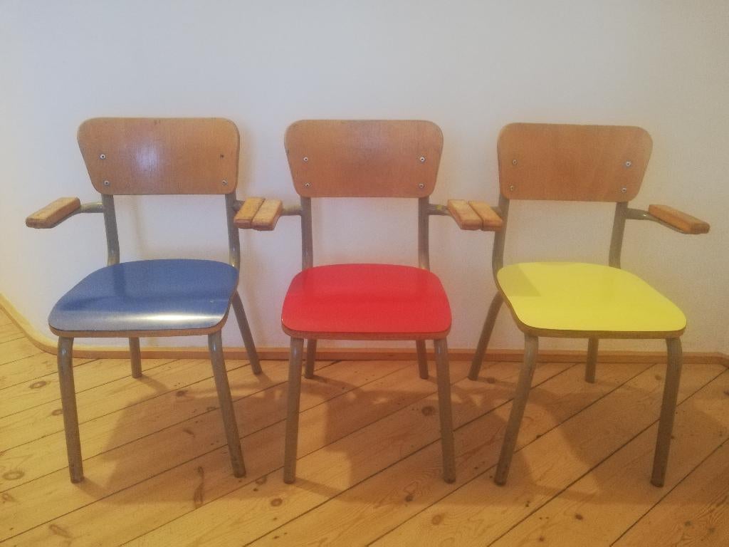 Chaises enfants Tubax 1965, Rouge, Vintage, Enlèvement, Bois