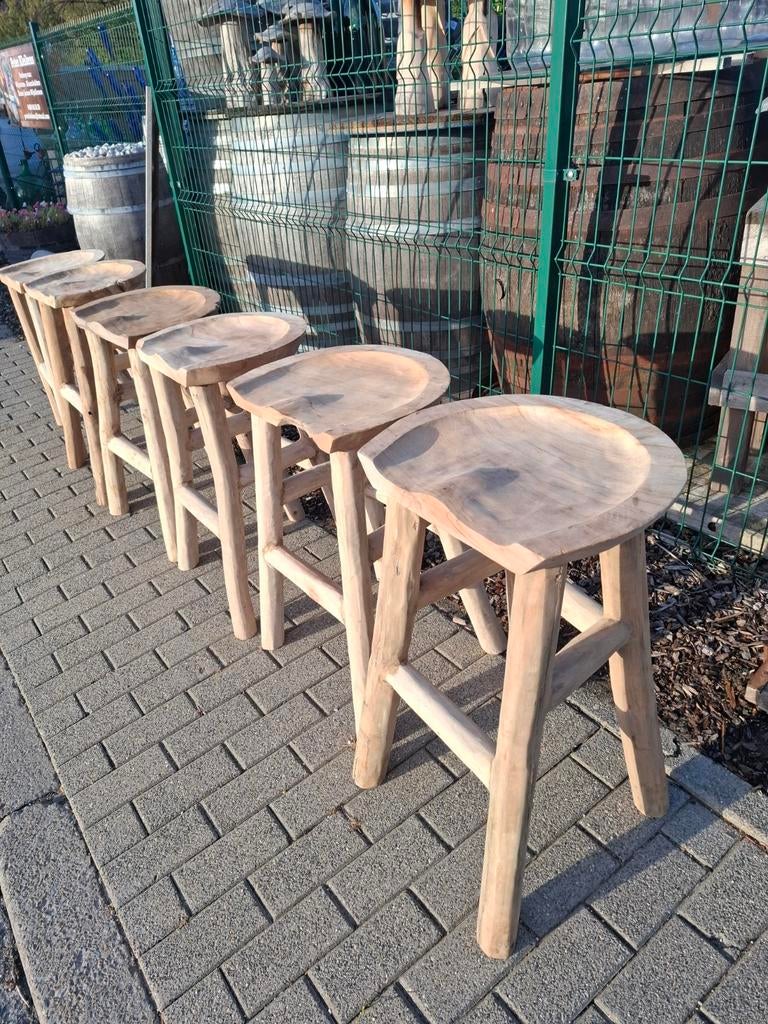 Enig goed zittend model barkruk of terrasstoel in TEAK!, Zakelijke goederen, Horeca | Meubilair en Inrichting, Ophalen