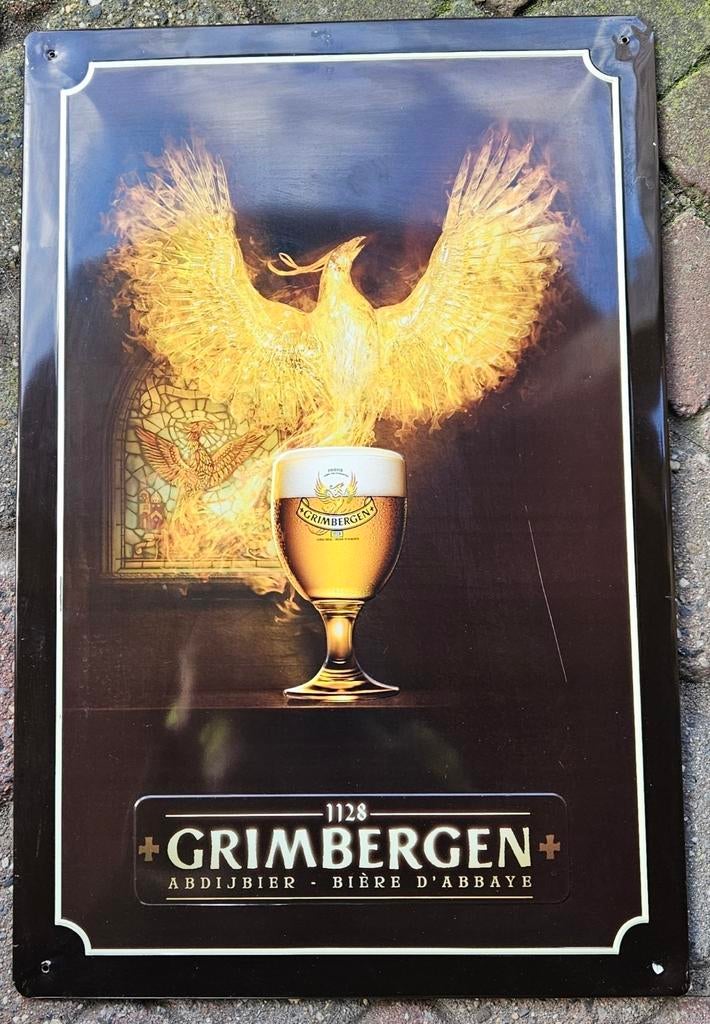 Grimbergen publiciteitsbord
De afbeelding toont, Verzamelen, Biermerken, Zo goed als nieuw, Brand, Ophalen of Verzenden