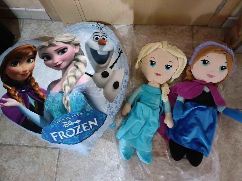 Disney knuffel Elsa en Anna, hartkussen FROZEN, Verzamelen, Disney, Gebruikt, Knuffel, Overige figuren, Ophalen
