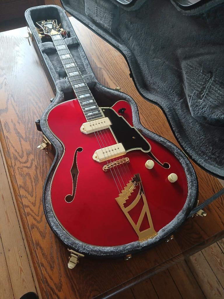 D'Angelico Excel 59 trans cherry, Musique & Instruments, Instruments à corde | Guitares | Électriques, Enlèvement, Comme neuf