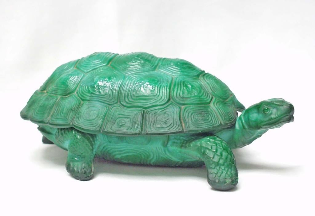 Mario Petrucci - Bonbonnière - Verre en malachite -1934., Antiquités & Art, Enlèvement ou Envoi