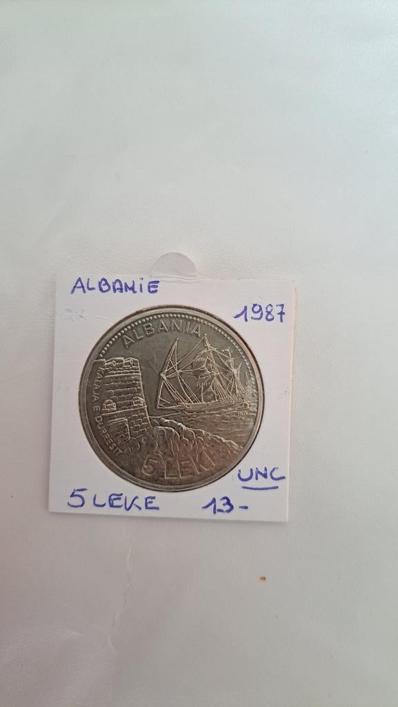 Albanie 5 leke 1987 UNC ZELDZAMER, Postzegels en Munten, Munten | Nederland, Ophalen of Verzenden