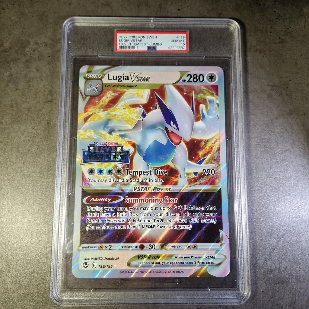 Lugia Vstar Silver Tempest Jumbo SWSH PSA 10, Ophalen of Verzenden
