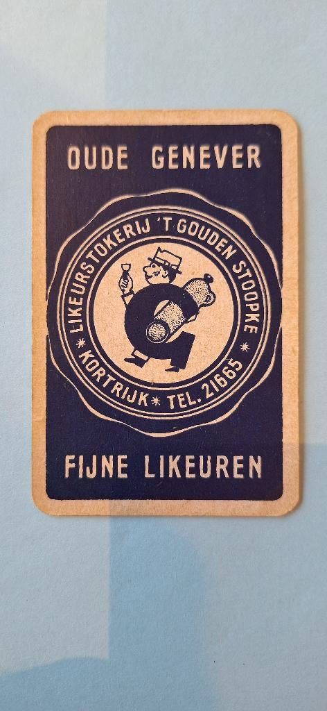 Carte à jouer Kortrijk_Gouden Stoopke_Blauw_241, Collections, Cartes à jouer, Jokers & Jeux des sept familles, Utilisé, Carte(s) à jouer