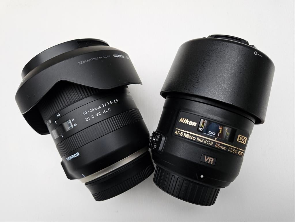 NIKON MACRO AF-S 85MM F3.5 +TAMRON 10-24MM F 3,5-4,5 VC HLD, Ophalen of Verzenden