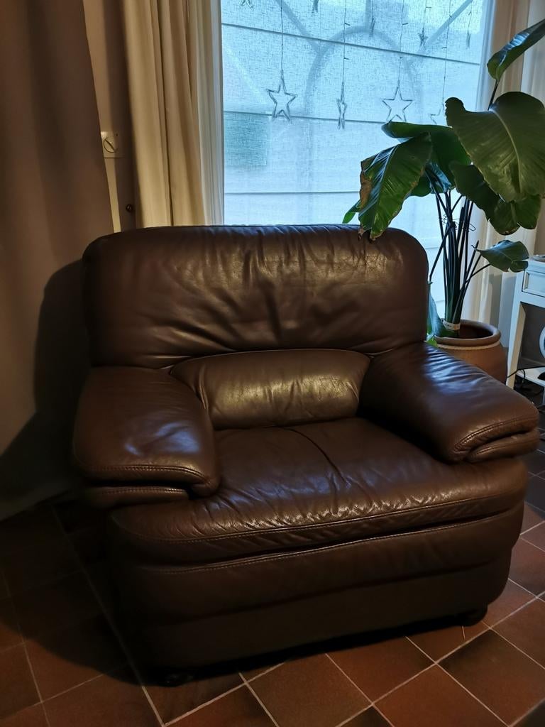 bruin  lederen 1 zit. Gratis ophalen, Huis en Inrichting, Ophalen