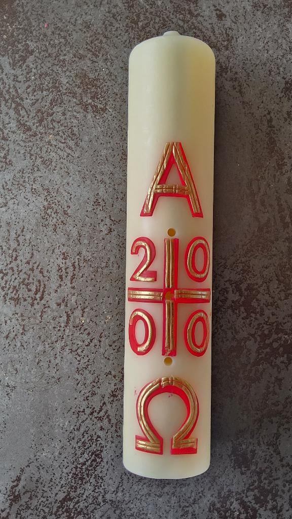 Paaskaars anno 2000, Overige materialen, 25 tot 50 cm, Wit, Ophalen of Verzenden