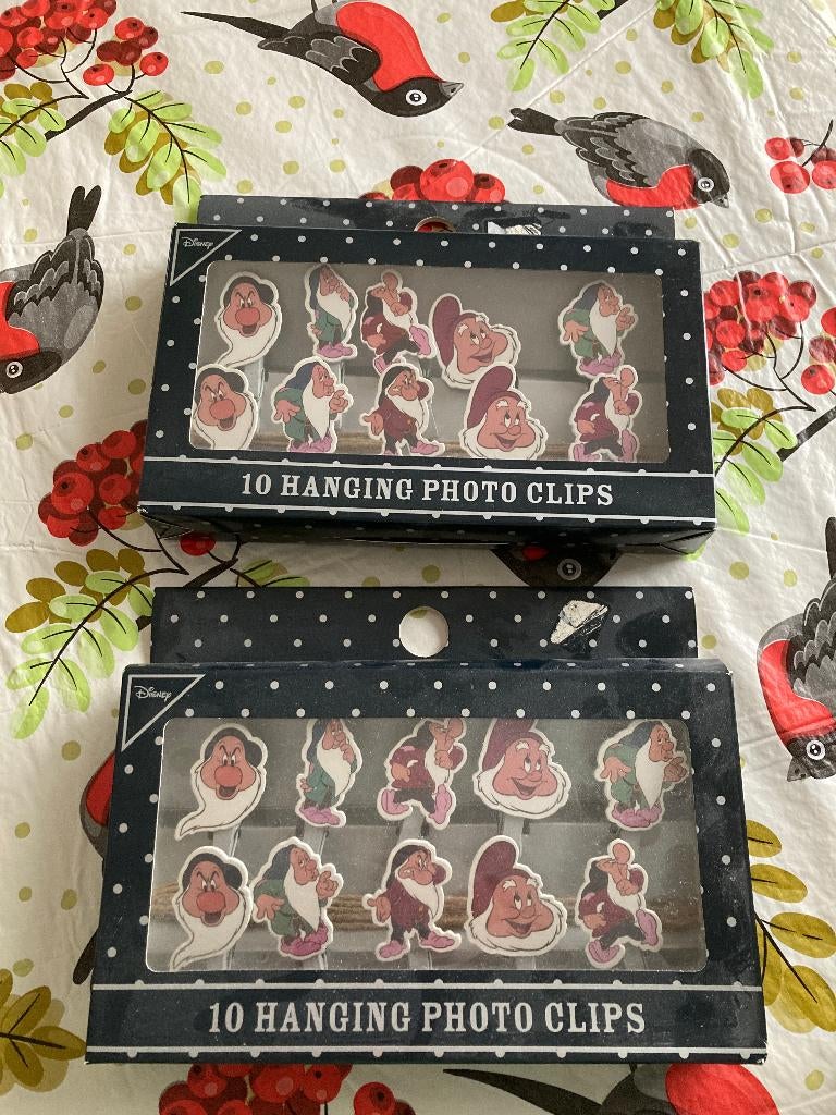 2 Disney fotoclips sets Sneeuwwitje en de 7 dwergen - Nieuw, Enlèvement ou Envoi, Blanche-Neige ou Belle au Bois Dormant, Neuf