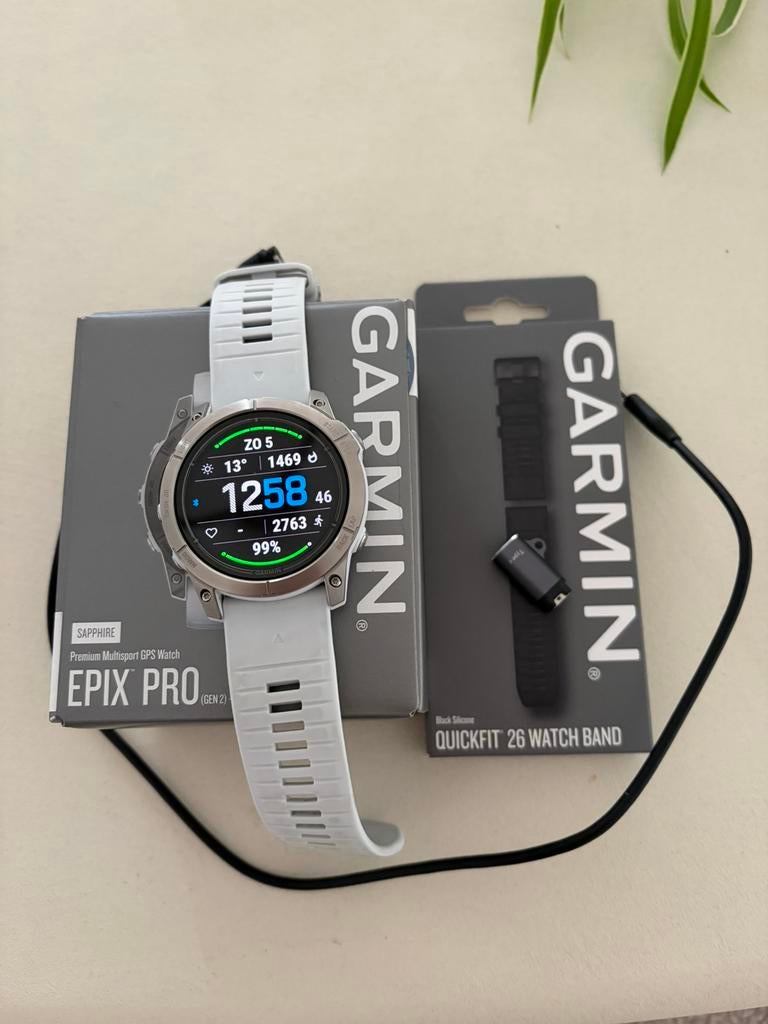 Garmin Epix Pro (gen 2) Sapphire 51mm, Wit, Ophalen of Verzenden, Zo goed als nieuw, Waterdicht