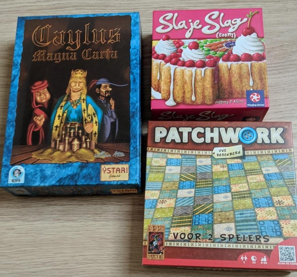 Caylus kaartspel & Sla je Slag(room) & Patchwork, Ophalen of Verzenden, Zo goed als nieuw