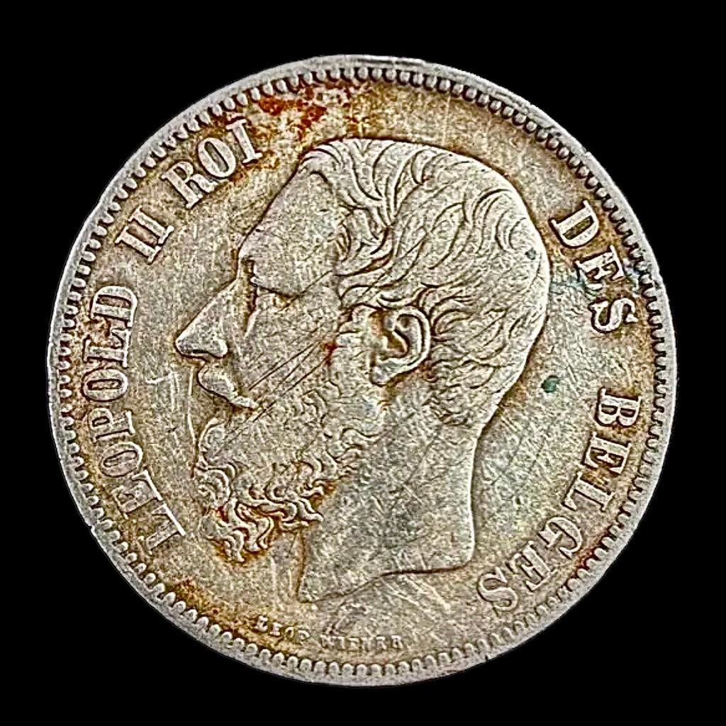 5 Francs Léopold II en argent (1870), Timbres & Monnaies, Monnaies | Belgique, Enlèvement ou Envoi, Monnaie en vrac, Argent, Argent