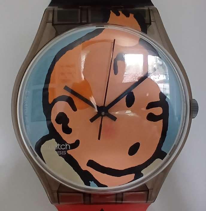 BD TINTIN montre SWATCH MAXI - 2003 TTB Hergé, Collections, Statues & Figurines, Comme neuf, Humain, Enlèvement ou Envoi