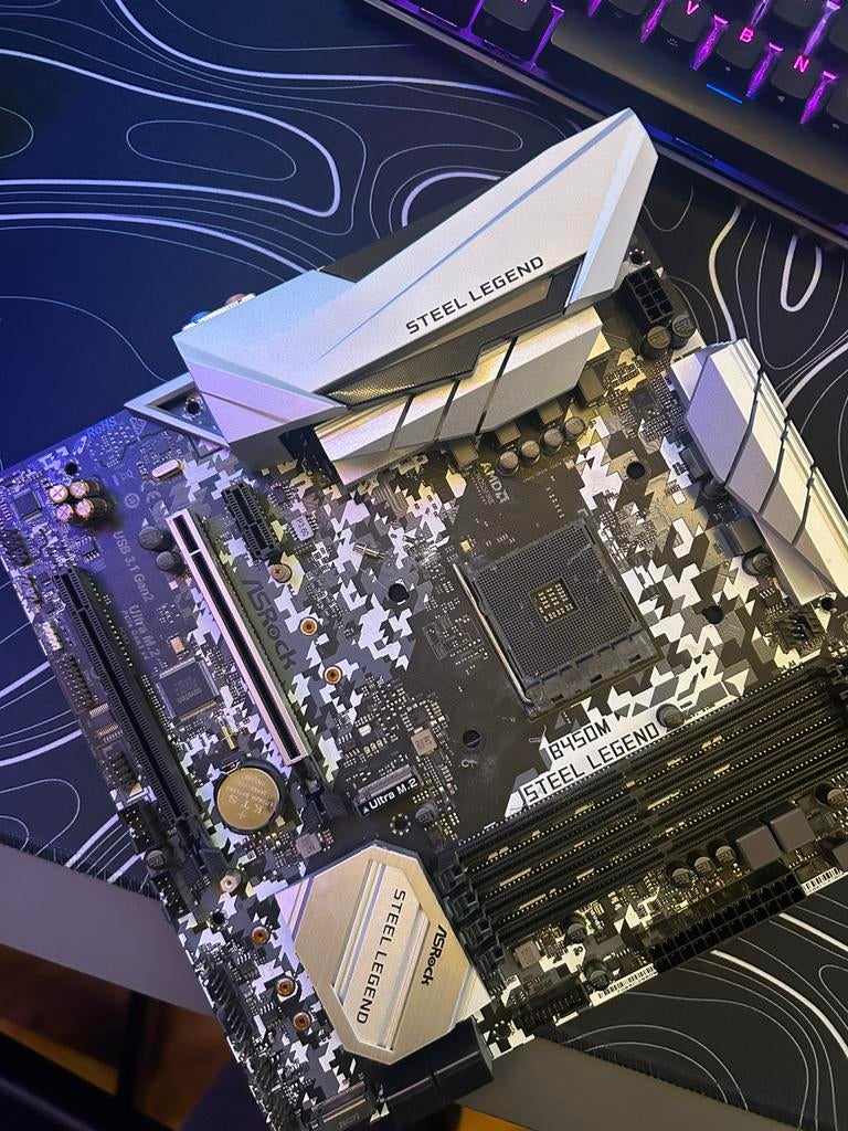 Steel legend b450, Computers en Software, Moederborden, Ophalen of Verzenden, Zo goed als nieuw, AMD, Overige soorten