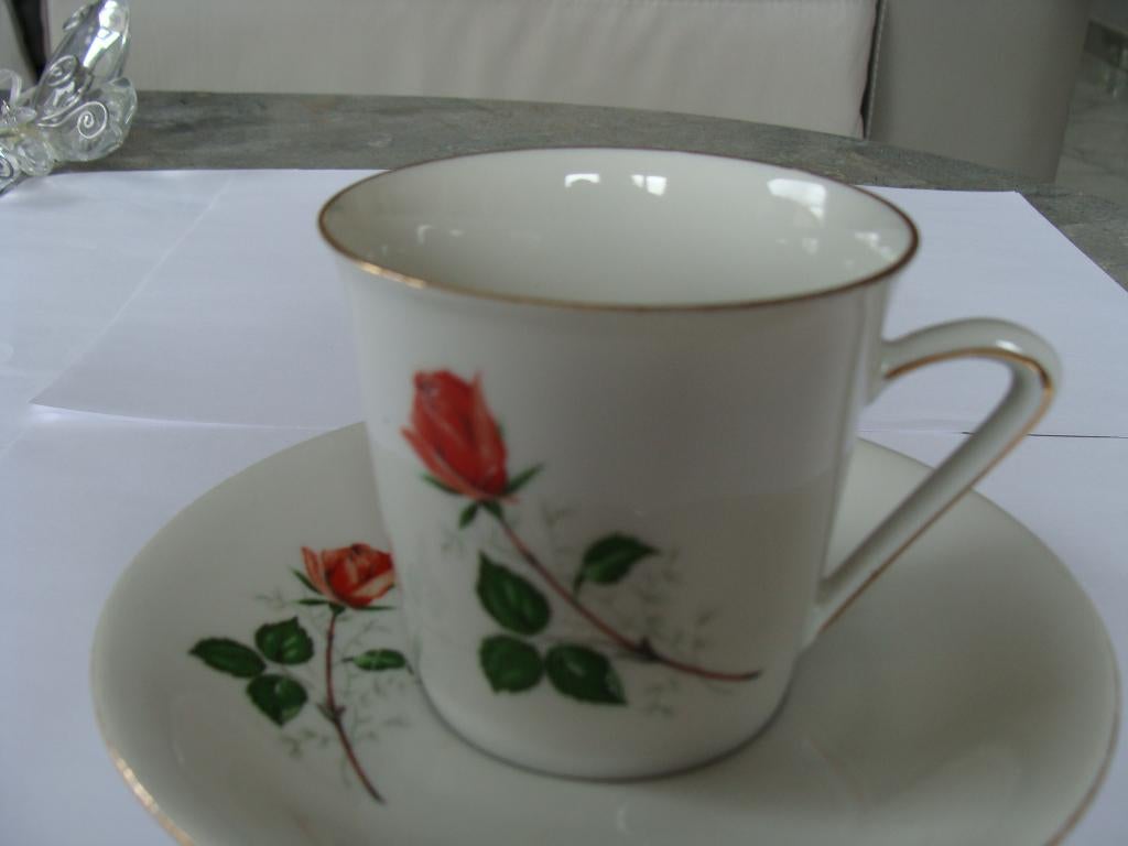 2 belles tasses, sous-tasse fine porcelaine Bavaria Germany, Enlèvement ou Envoi