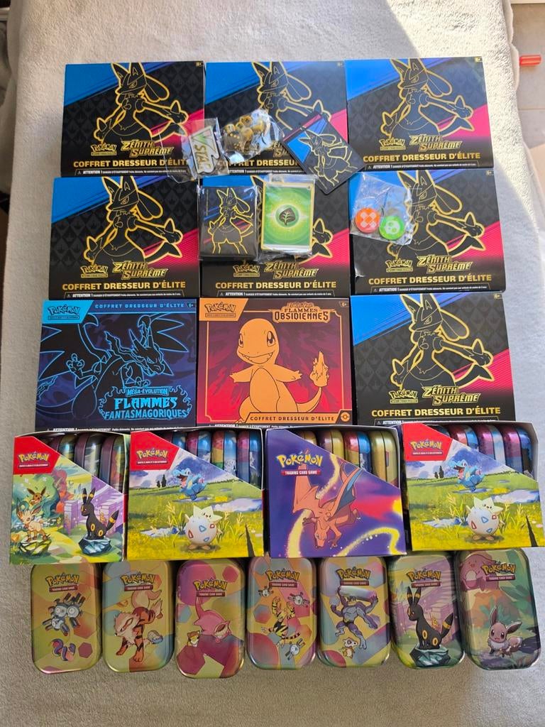 Pokémon TCG Lot Brocante - Mini Tin / ETB, Hobby & Loisirs créatifs, Jeux de cartes à collectionner | Yu-gi-Oh!, Comme neuf, Enlèvement ou Envoi