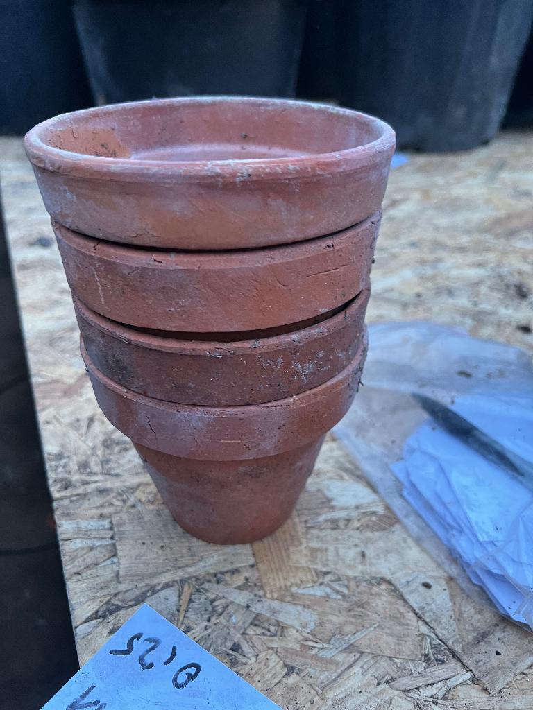 terracotta bloempotten 11,5 - 12,5 cm, Ophalen, Rond, Zo goed als nieuw, Balkon