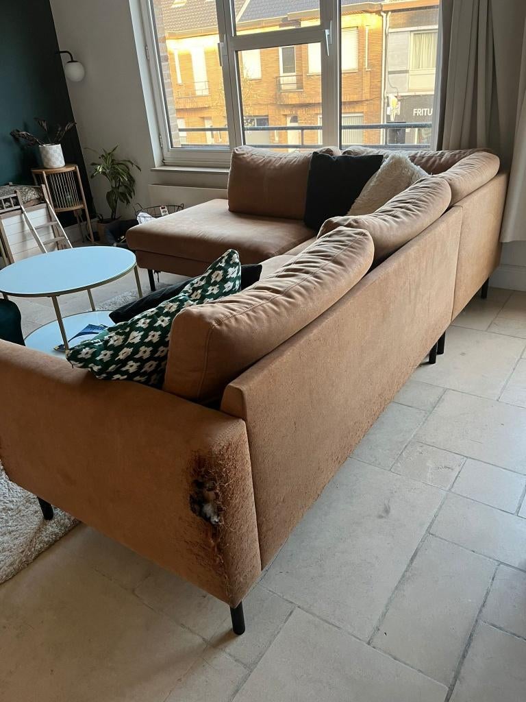 Zetel, Huis en Inrichting, Zetels | Zetels, Ophalen, Gebruikt, 100 tot 125 cm, Hoekbank