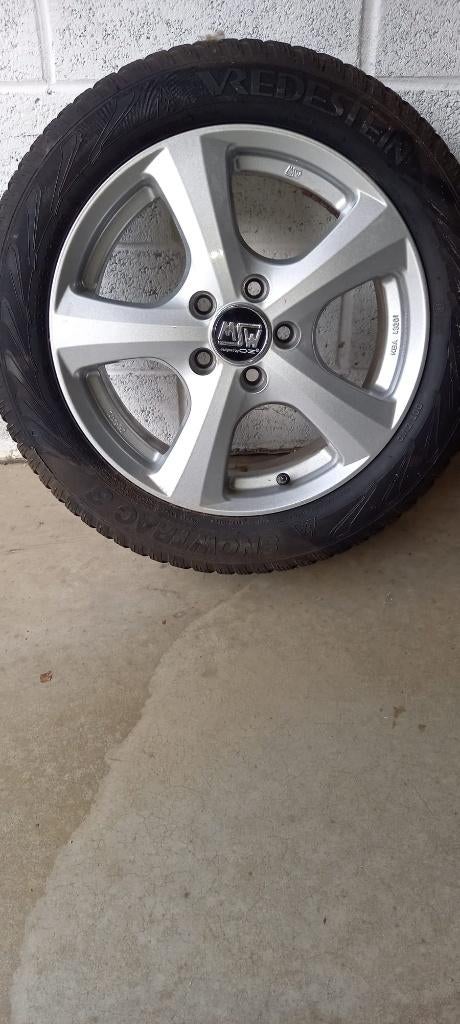 4 aluminium velgen Peugeot 308 + 4 winterbanden,, Auto-onderdelen, Banden en Velgen, Ophalen, Overige, Gebruikt, 16 inch