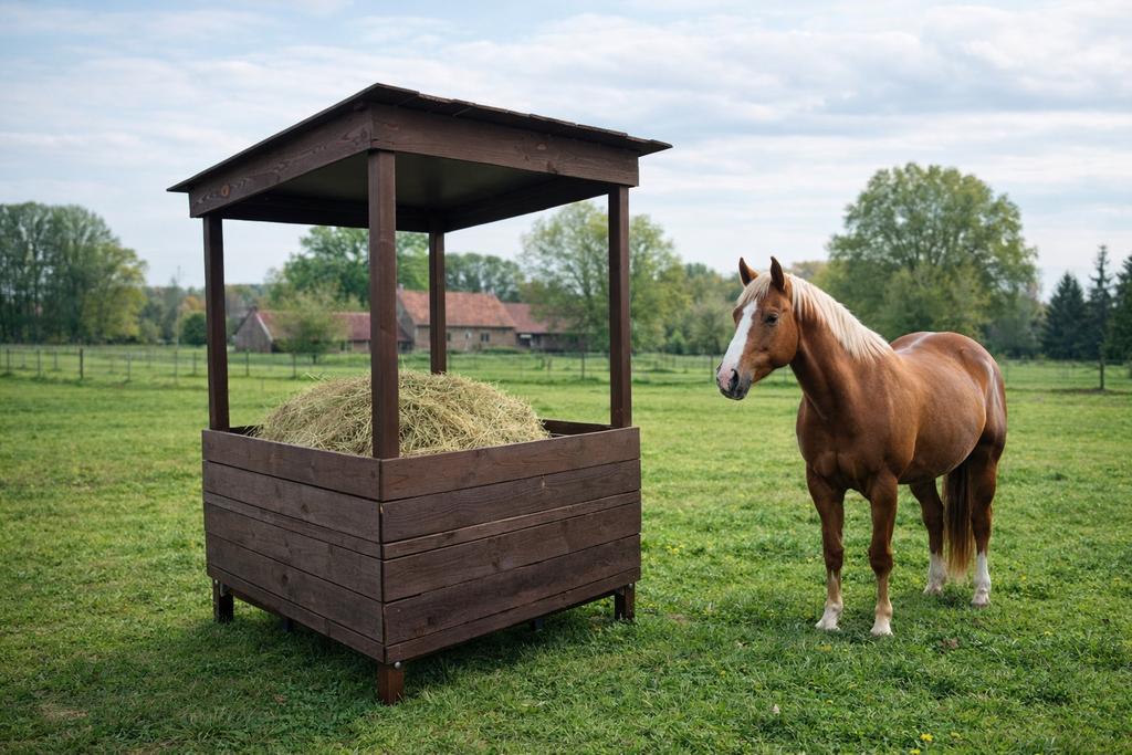 Handgemaakte houten hooiruif voor paarden, Accessoires, 2 ou 3 chevaux ou poneys