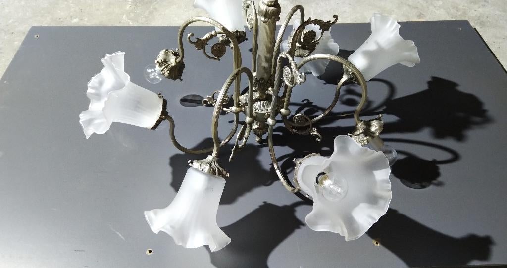 Lustre de style flamand, Enlèvement ou Envoi, Comme neuf, Verre