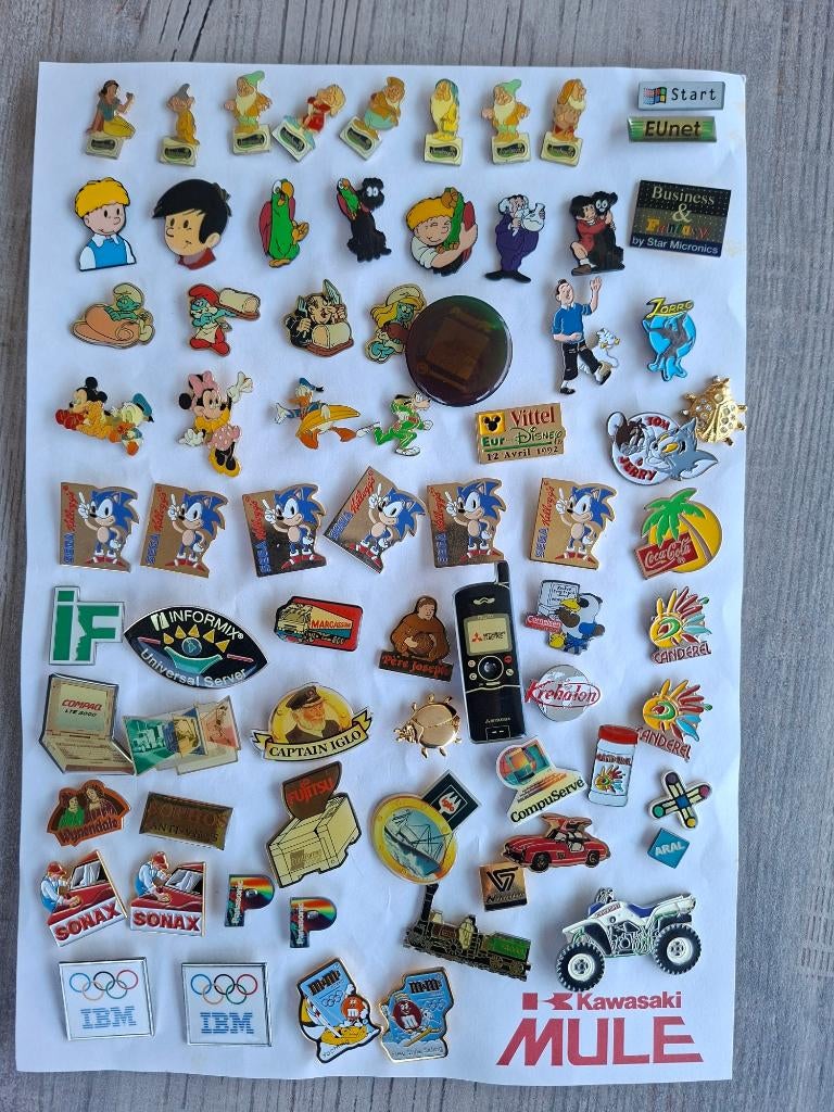 Lot pins - 72 stuks, Ophalen, Zo goed als nieuw, Speldje of Pin