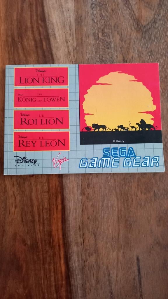 Notice Manuel Booklet Le roi lion king Sega Game Gear Disney, Consoles de jeu & Jeux vidéo, Enlèvement ou Envoi