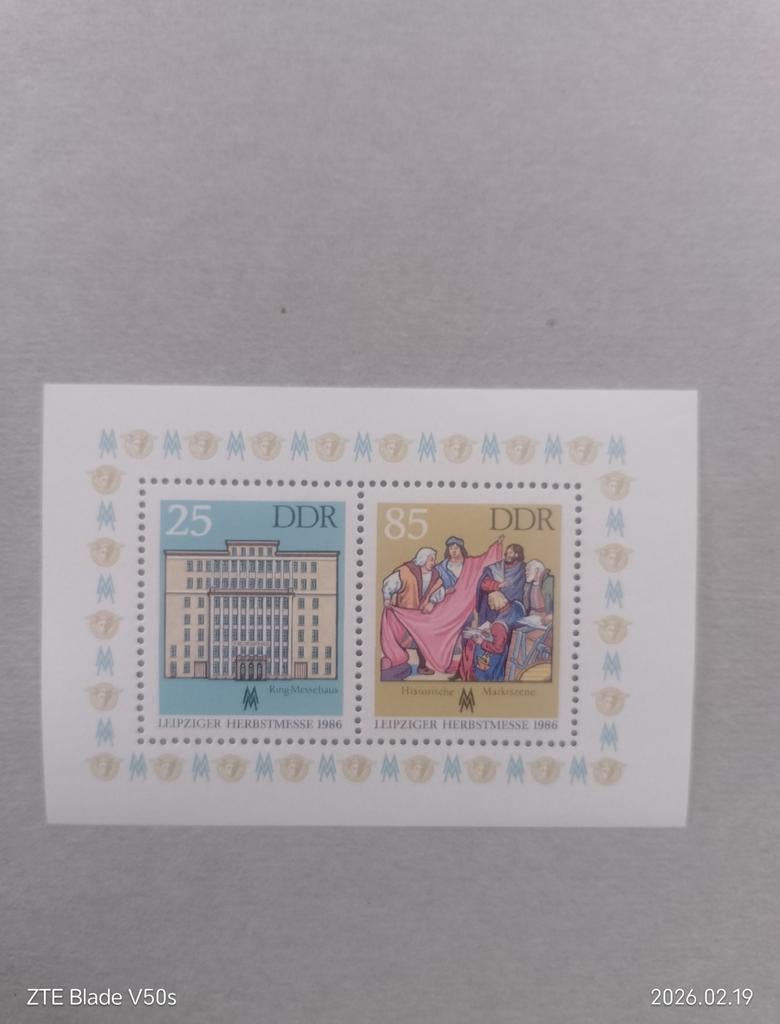 Postzegels DDR Leipzig Herbst 86, Postzegels en Munten, Postzegels | Thematische zegels, Ophalen of Verzenden