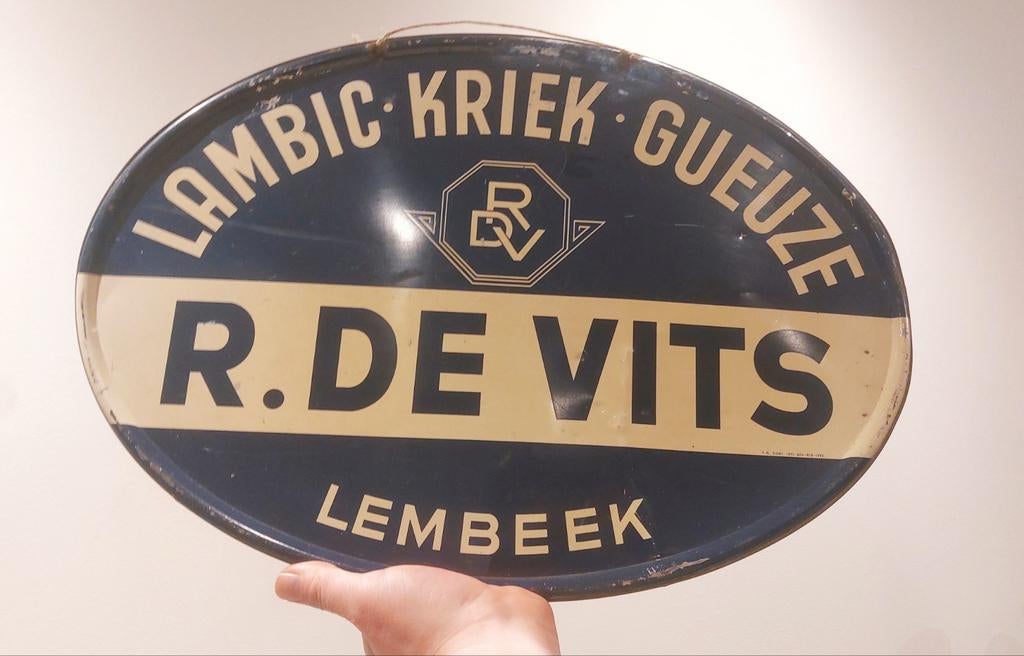 1955 reclame bord brouwerij De Vits Lembeek, Verzamelen, Ophalen