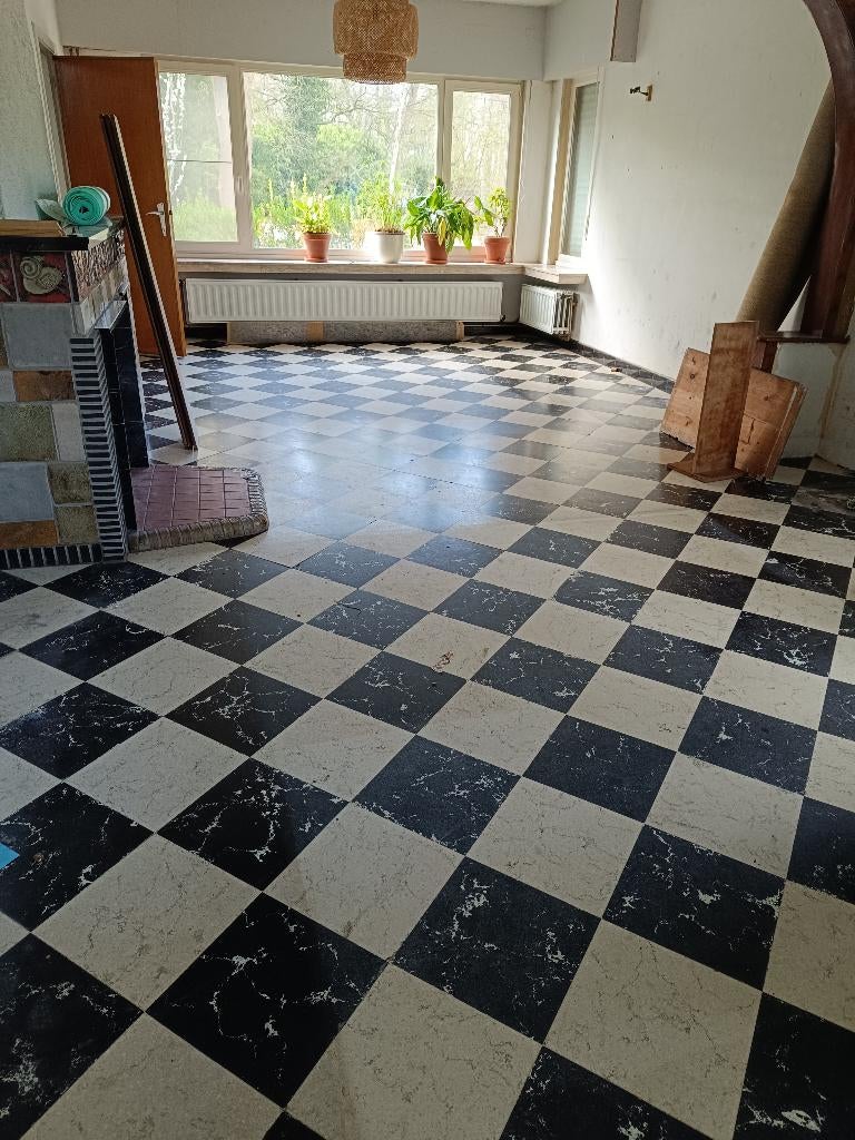 Gebruikte marmeren tegels (dambord), Doe-het-zelf en Bouw, Ophalen, Gebruikt, 20 tot 40 cm, 10 m² of meer