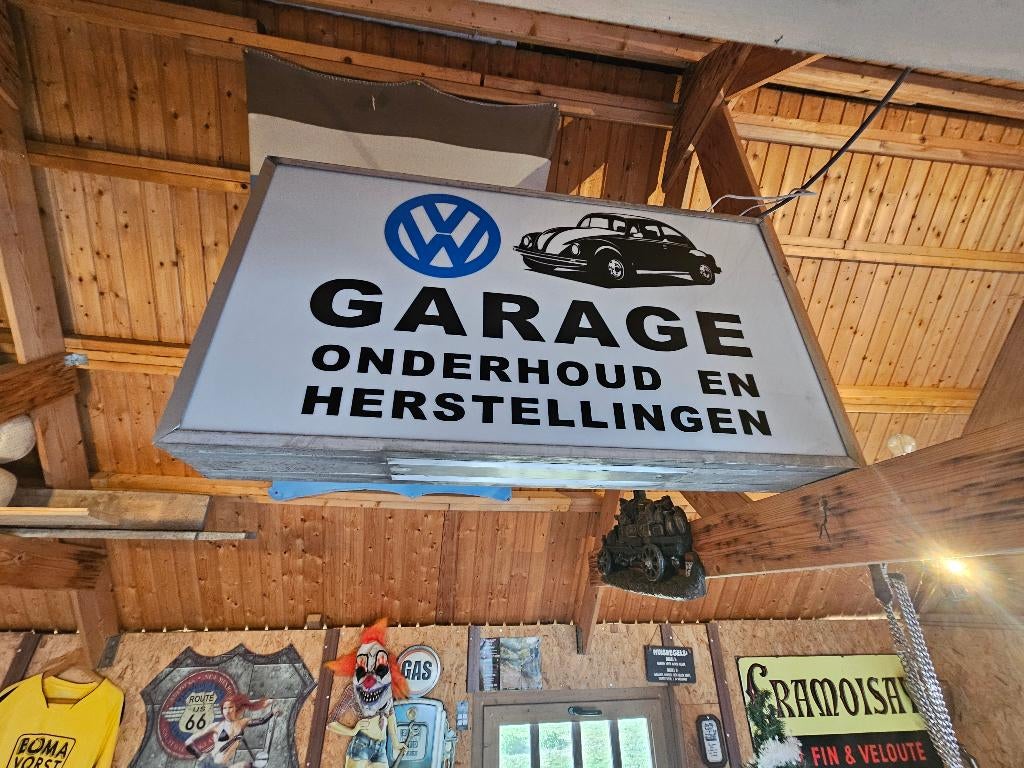 Reclame vw  lichtbak volkswagen   70's, Verzamelen, Ophalen, Gebruikt, Lichtbak of (neon) lamp