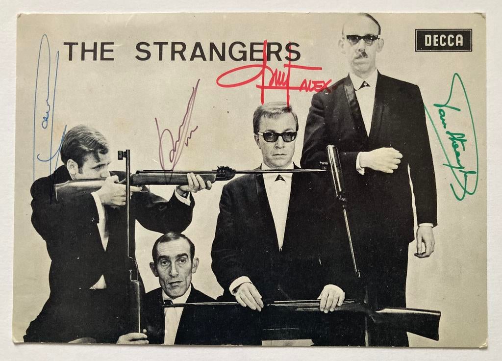 The Strangers promokaart DECCA gesigneerd, Ophalen of Verzenden, Gebruikt, Gesigneerd