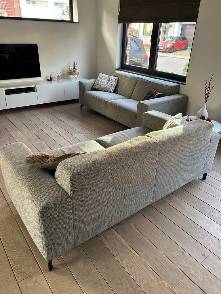 Stoffen zetel 2,5 zit, Huis en Inrichting, Ophalen, Gebruikt, 150 tot 200 cm, Driepersoons