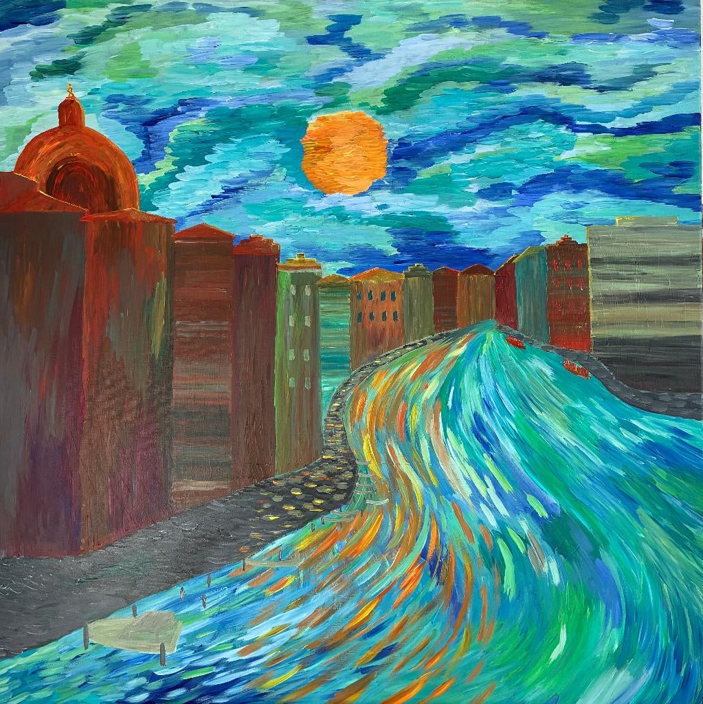 Grande peinture sur toile cadre tableau schilderij, Antiquités & Art, Art | Peinture | Moderne, Enlèvement