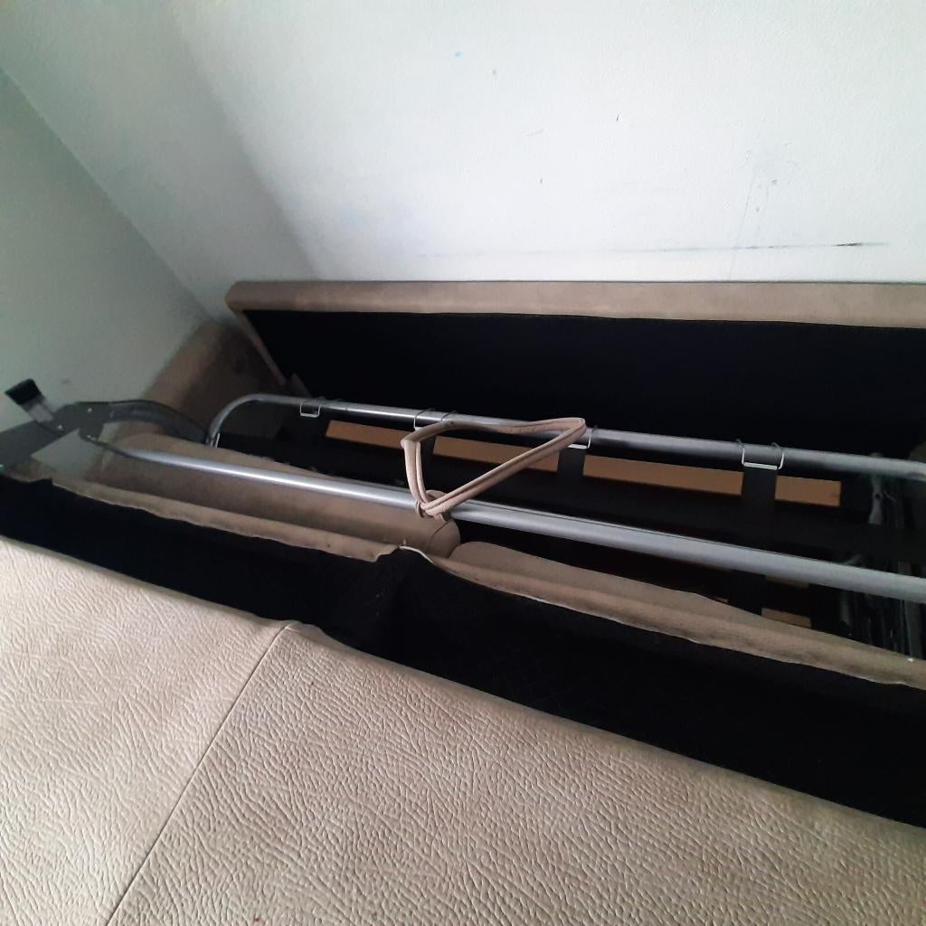 Canape lit 2 places, Maison & Meubles, 100 cm, Gris, Enlèvement, Utilisé