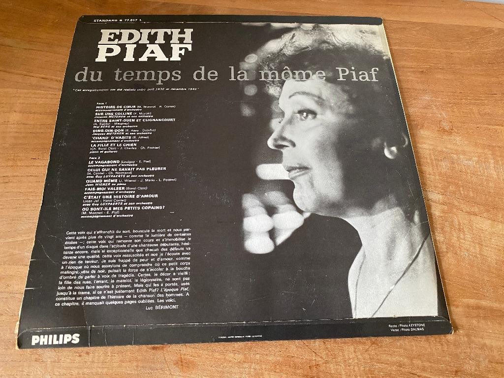 Vinyl LP van Edith Piaf, uit de tijd van Môme Piaf, Ophalen, Gebruikt, 12 inch